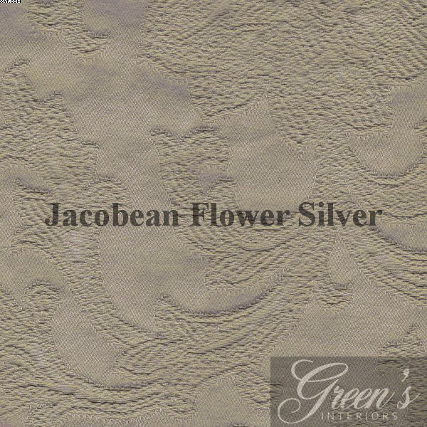 Bild von Stoffmuster Jacobean Flower Silver