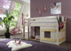 Bild von Mittelhohes (140) Kinderbett, Holzdekor, mit gerader Leiter, Kiefer massiv, Bild 2